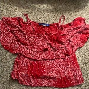 Red paisley top